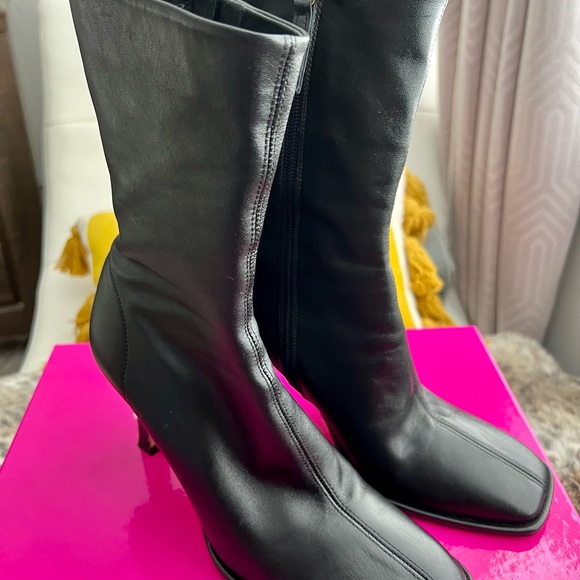 Zara black Leather Booties - Picture 3 of 6